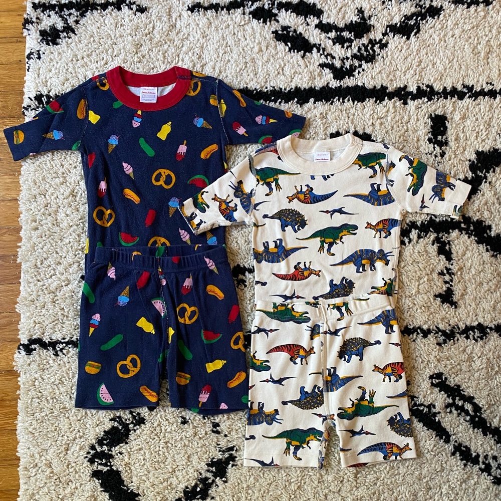 Hanna Andersson short sleeve pajamas - 2 pairs, size 6/7